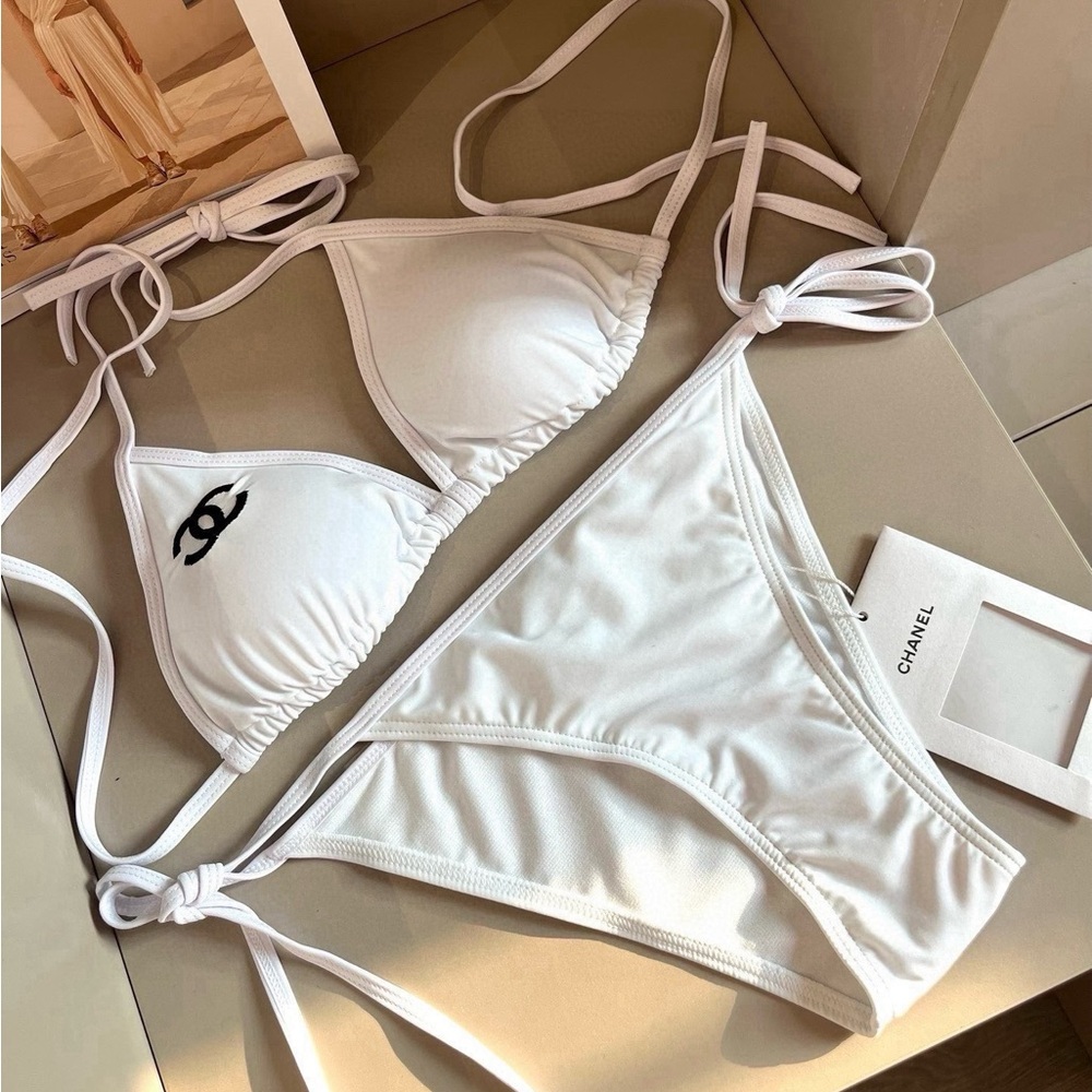 Chanel White Triangle Bikini Set - image 8